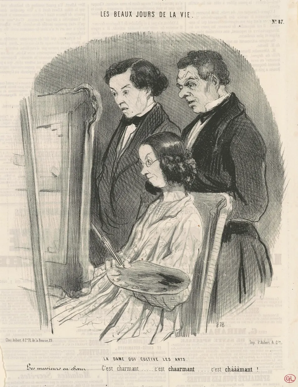La dame qui cultive les arts by Honoré Daumier