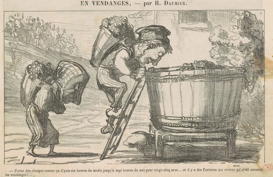 Porter des charges comme ca 'puis six heures ... by Honoré Daumier