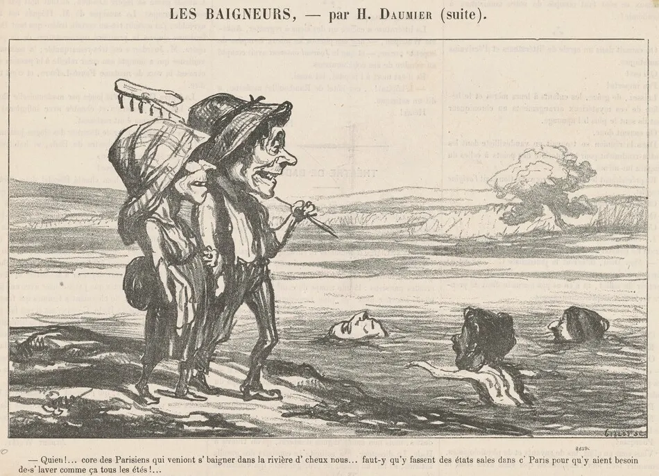 Quien! ... Core des parisiens qui veniont s'baigner ... by Honoré Daumier