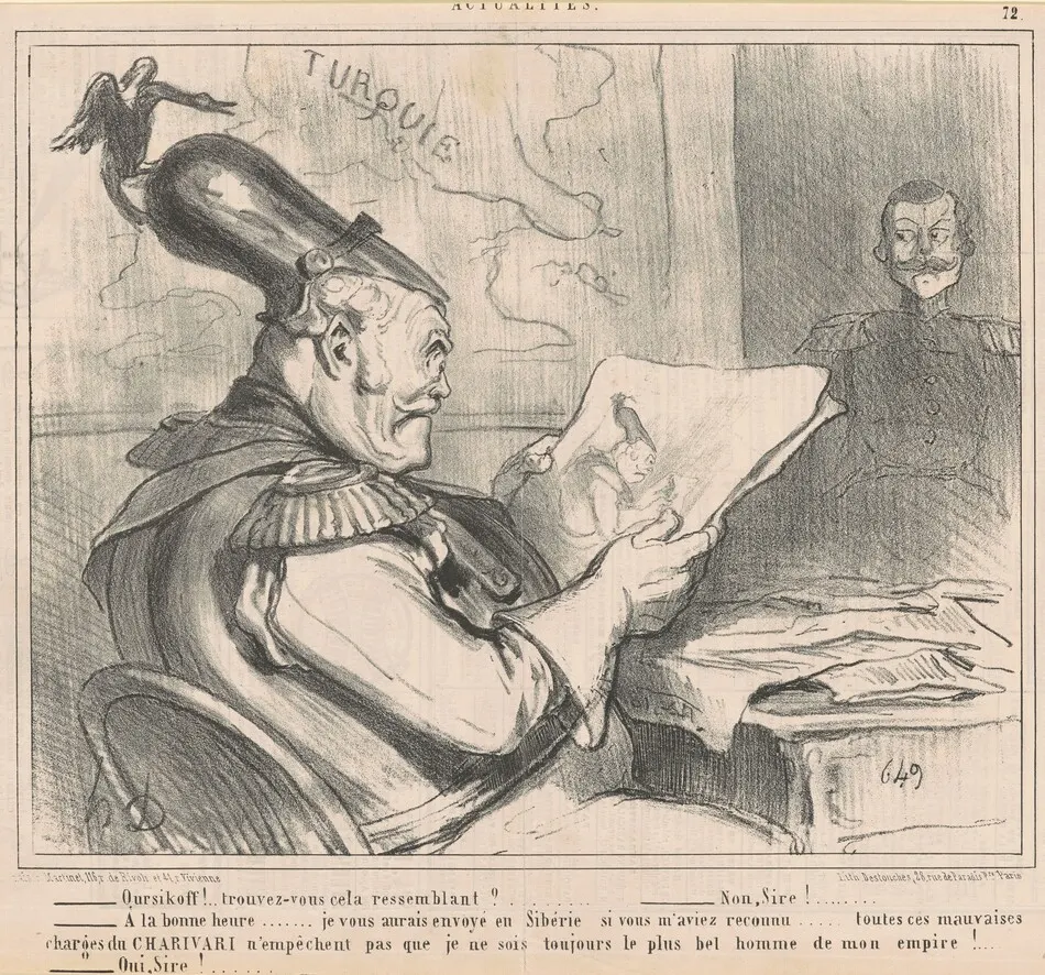 "-Ouriskoff!..trouvez-vous cela ressemblant?" from Actualities by Honoré Daumier
