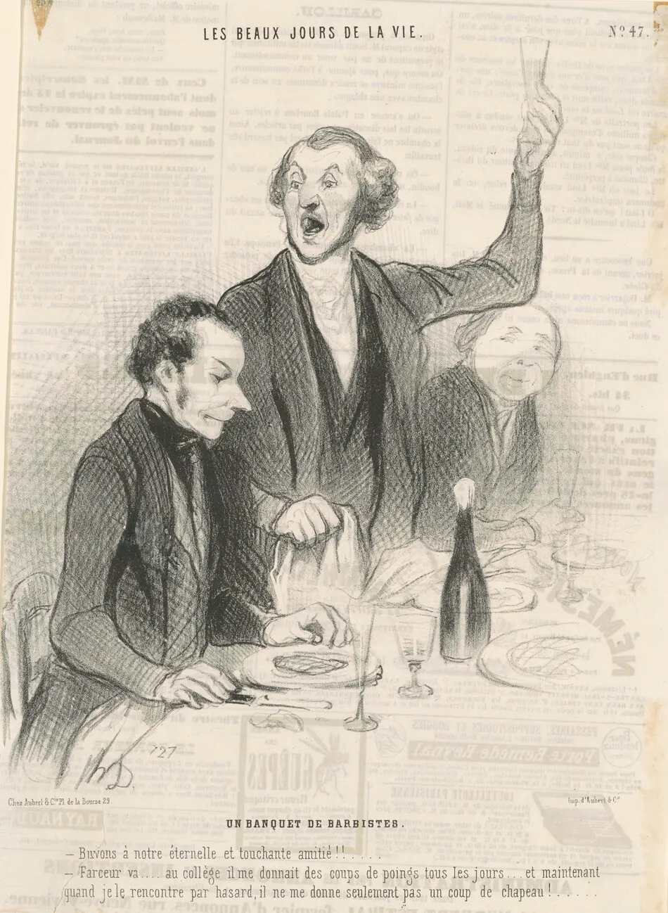 Un banquet de barbistes by Daumier, Honoré