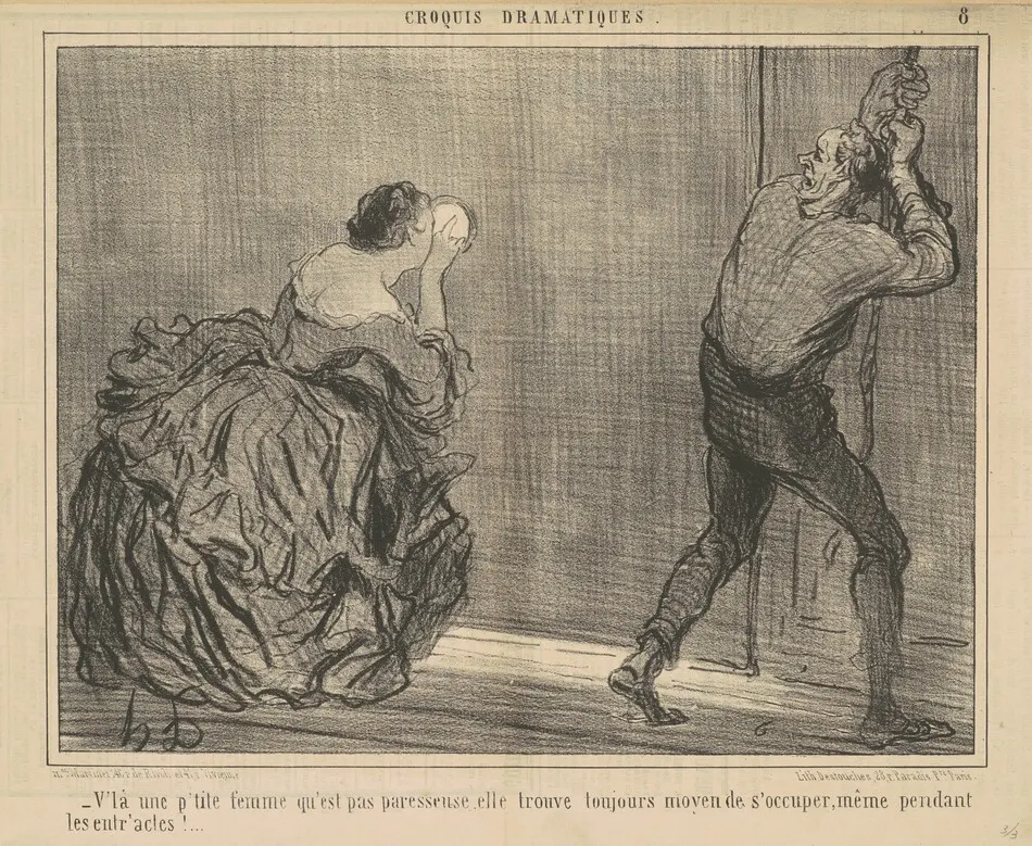 V'la une p'tite femme qu'est pas paresseuse ... by Daumier, Honoré