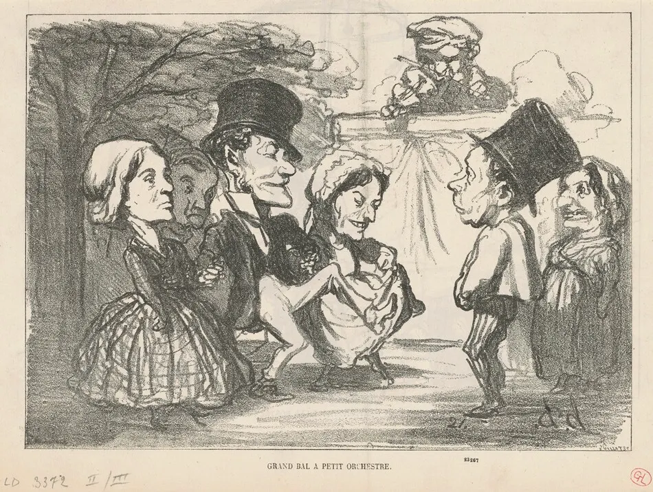 Grand bal a petit orchestre...  (recto); Une société en nom collectif (verso) by Honoré Daumier