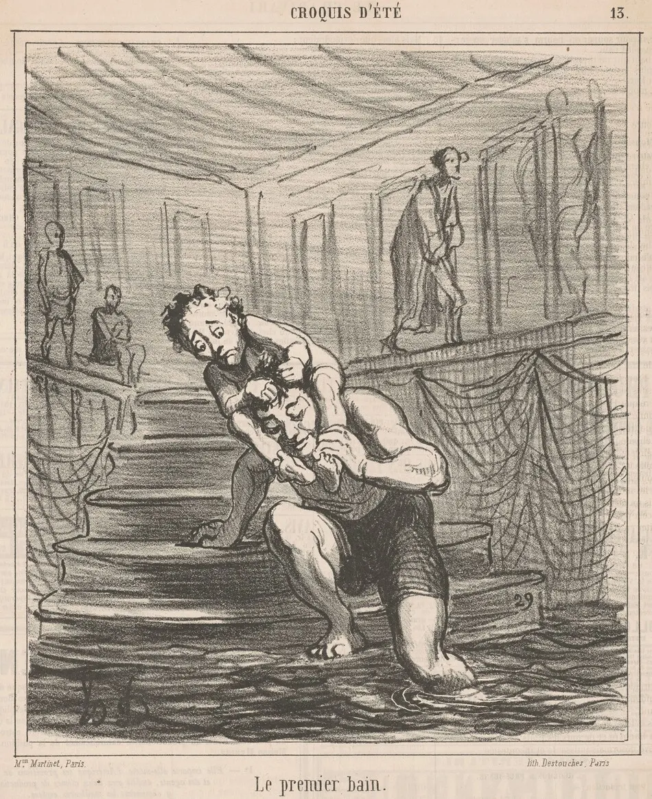 Le premier bain by Honoré Daumier