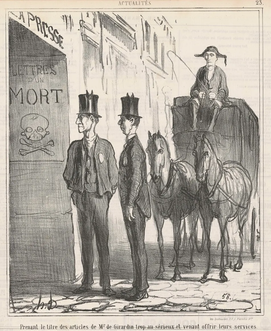 Prenant le titre ... de Mr de Girardin trop au sérieux ... by Honoré Daumier