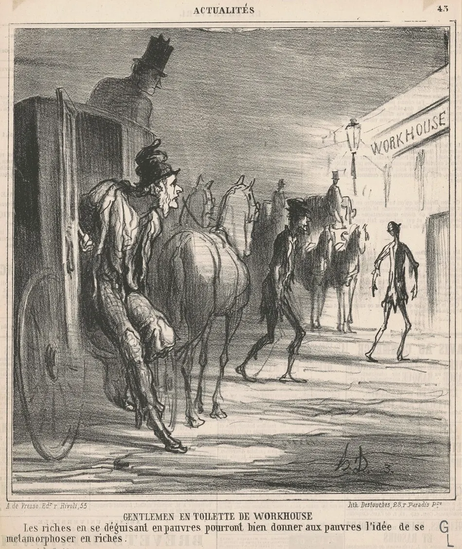 Gentlemen en toilette de workhouse by Honoré Daumier
