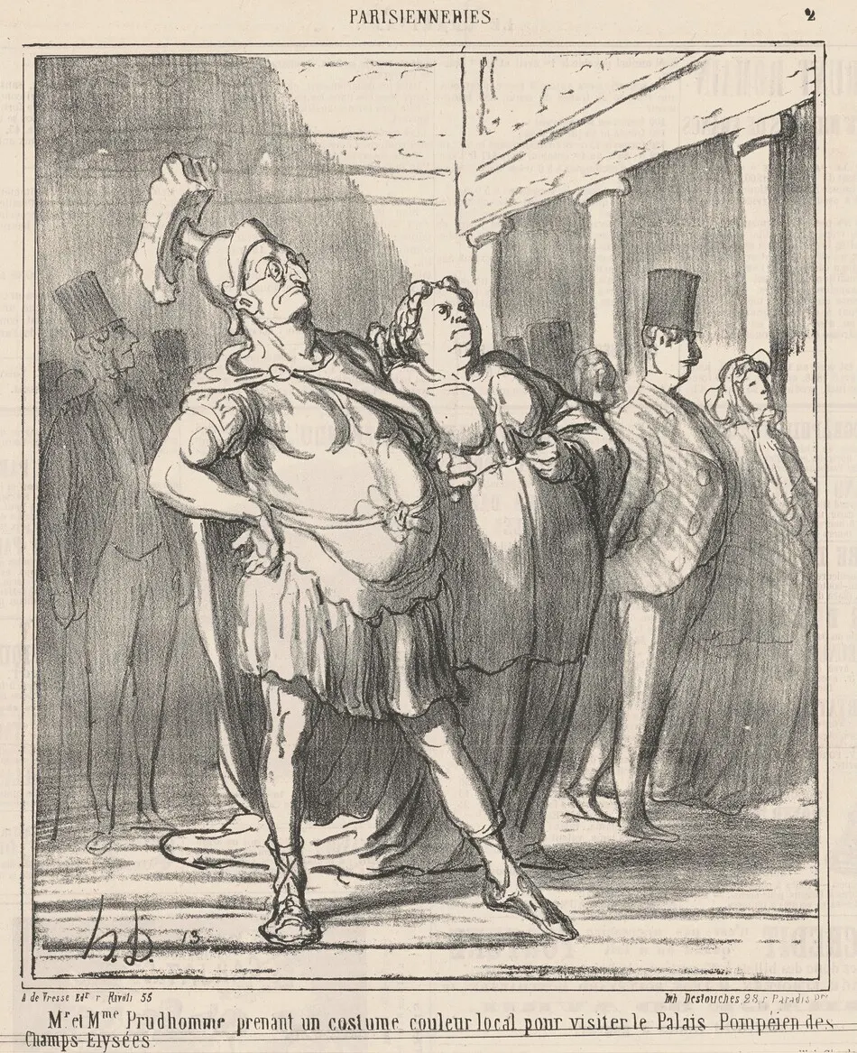 Mr. et Mme Prudhomme prenant un ... by Honoré Daumier