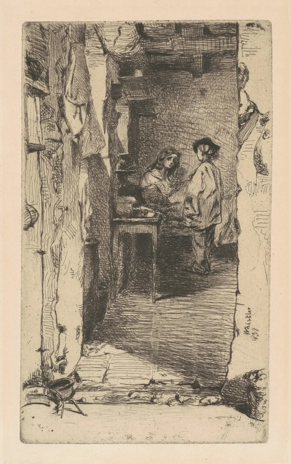 Rag Pickers, Quartier Mouffetard, Paris by James McNeill Whistler