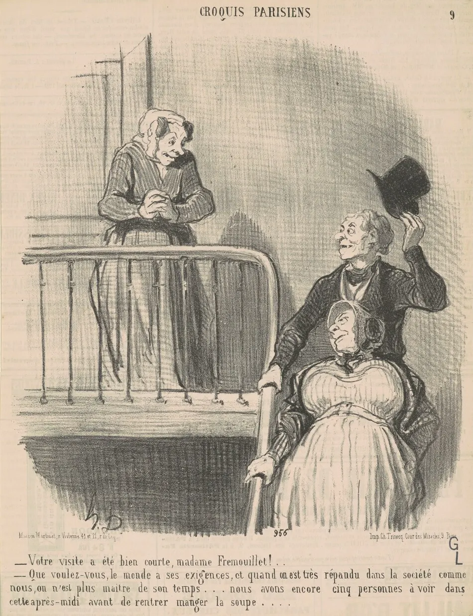 Votre visite a été bien courte ... by Daumier, Honoré
