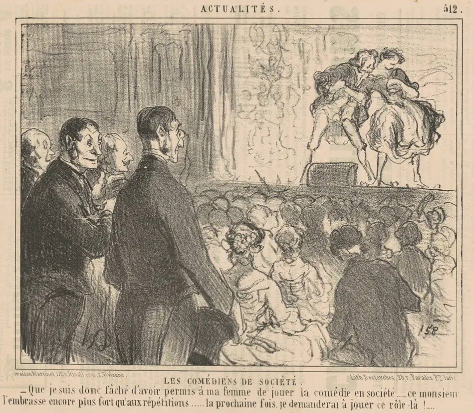 Les comédiens de société by Honoré Daumier