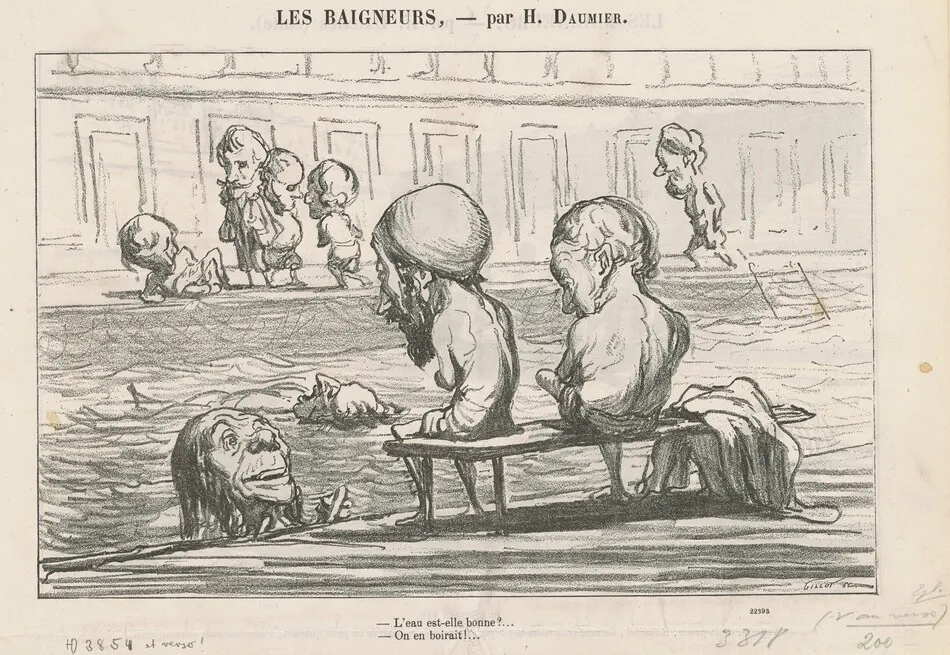 L'eau est-elle bonne? ... / Une pleine eau by Honoré Daumier