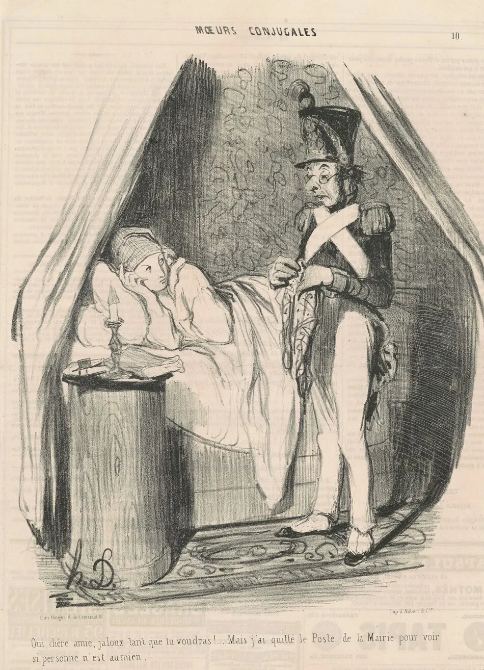 Oui, chère amie, jaloux tant que tu voudras!... by Honoré Daumier