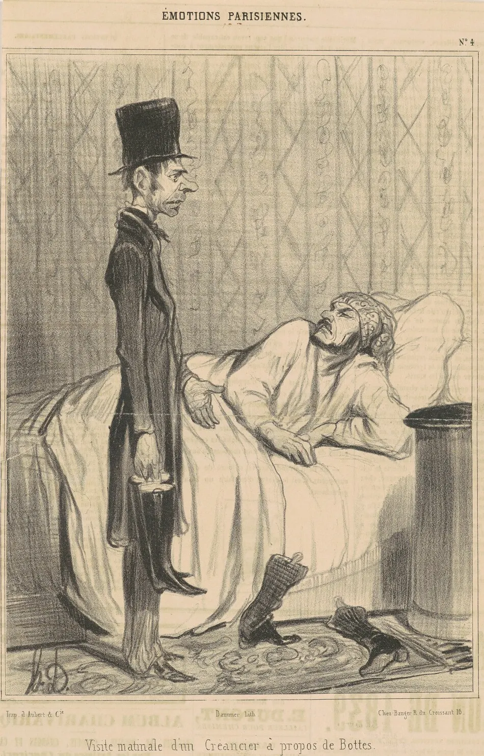Visite matinale d'un créancier by Daumier, Honoré