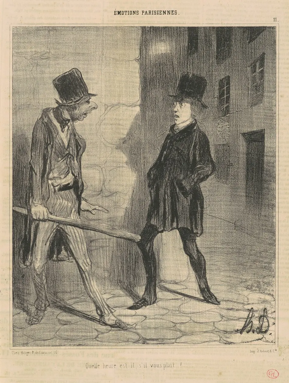 Quelle heure est'il, s'il vous plait?... by Honoré Daumier