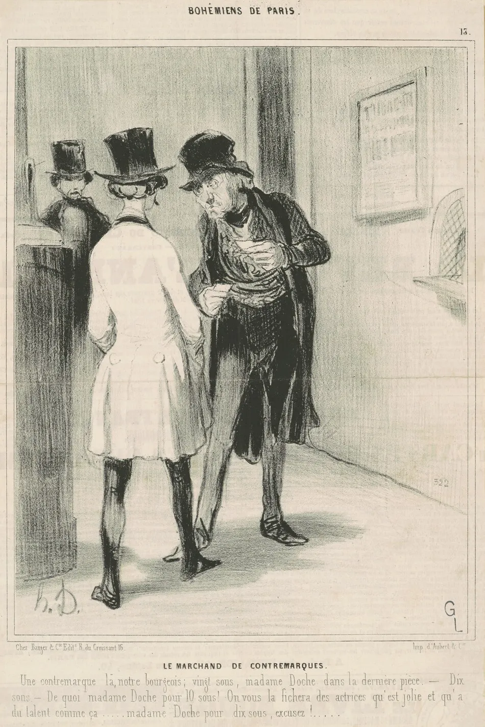 Le marchand de contremarques by Honoré Daumier