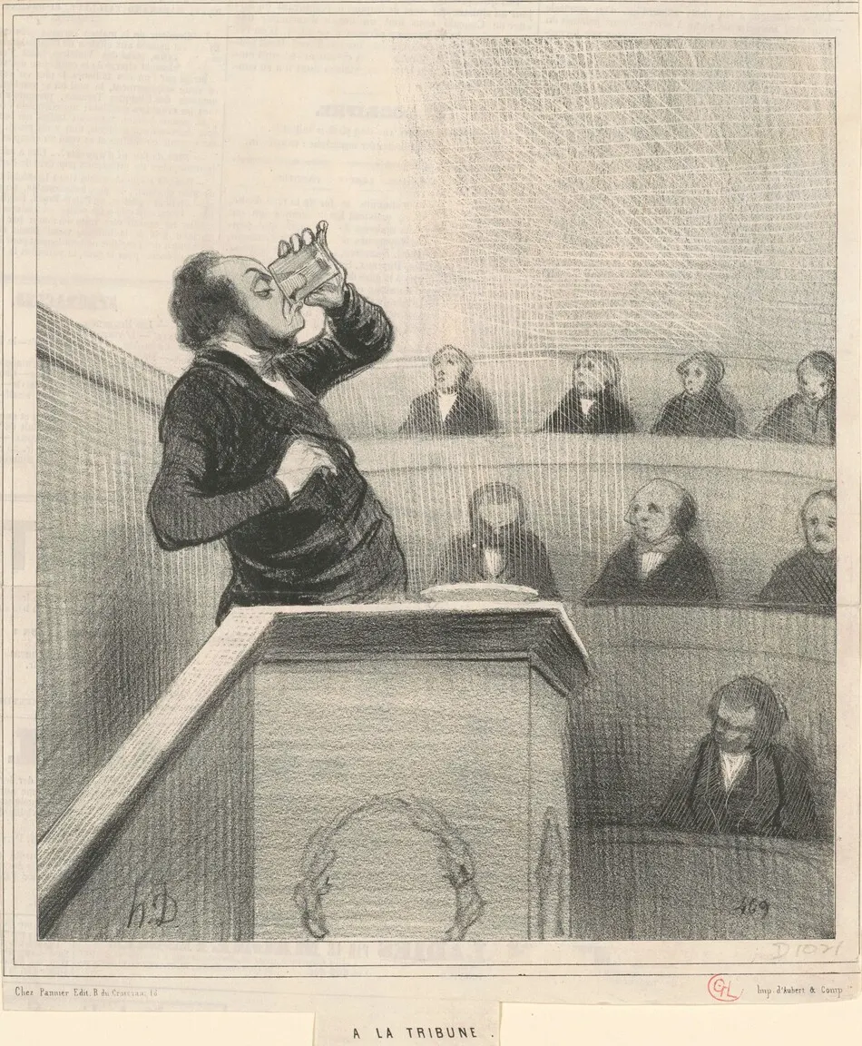 A la tribune by Honoré Daumier