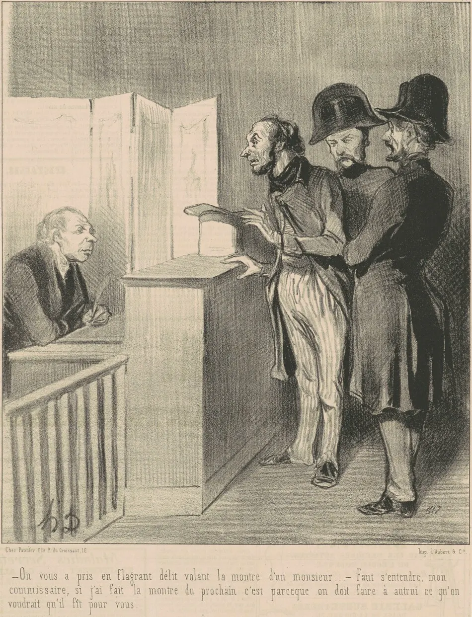 On vous a pris en flagrant délit ... by Honoré Daumier