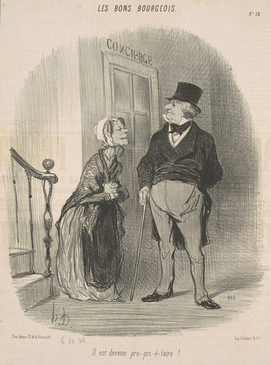 Il est devenu pro-pri-é-taire! by Honoré Daumier