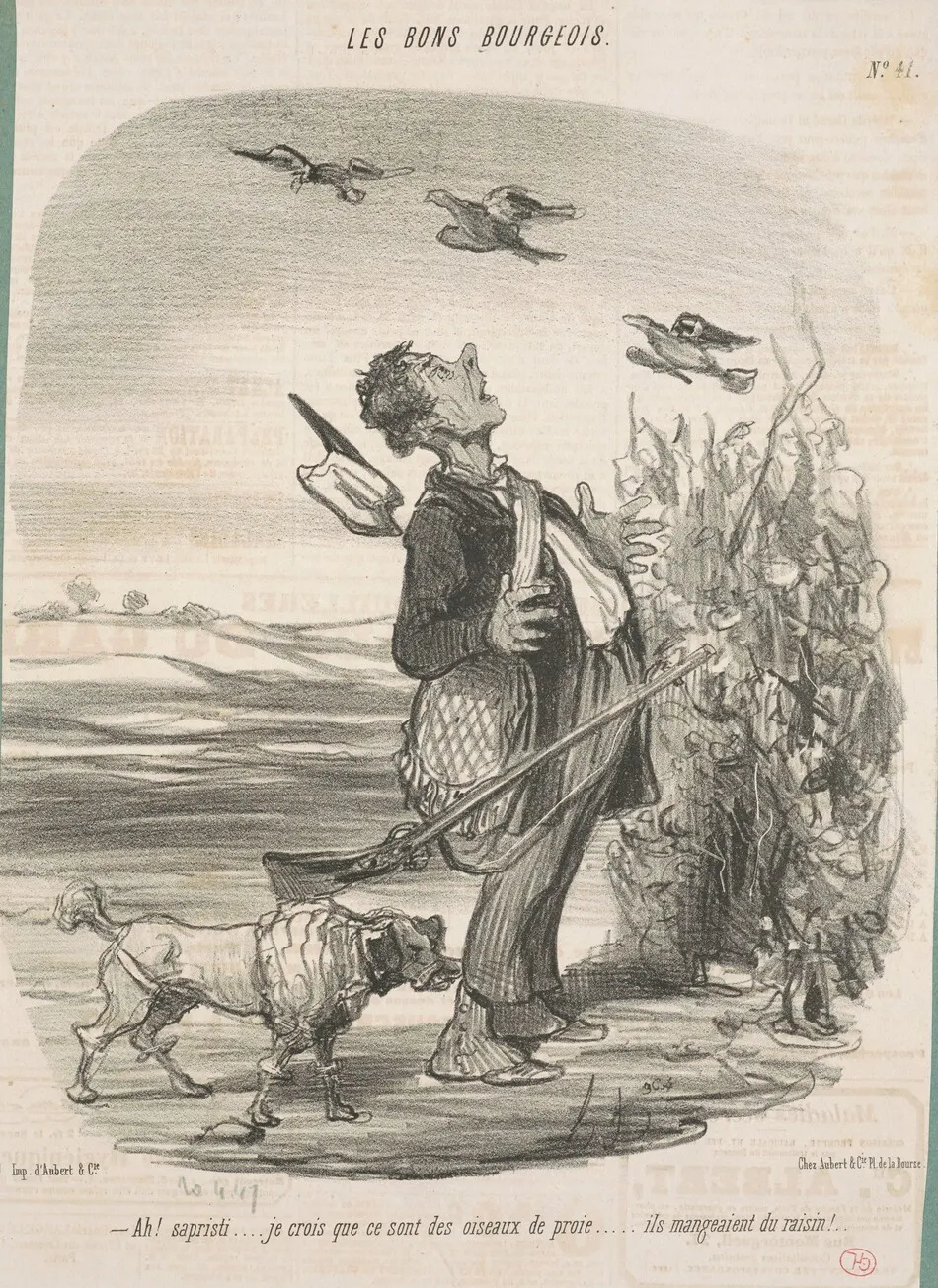 Ah! ... Je crois que ce sont des oiseaux de proie ... by Honoré Daumier