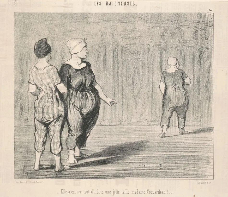 Elle a encore ... une jolie taille Madame Coquardeau! by Honoré Daumier