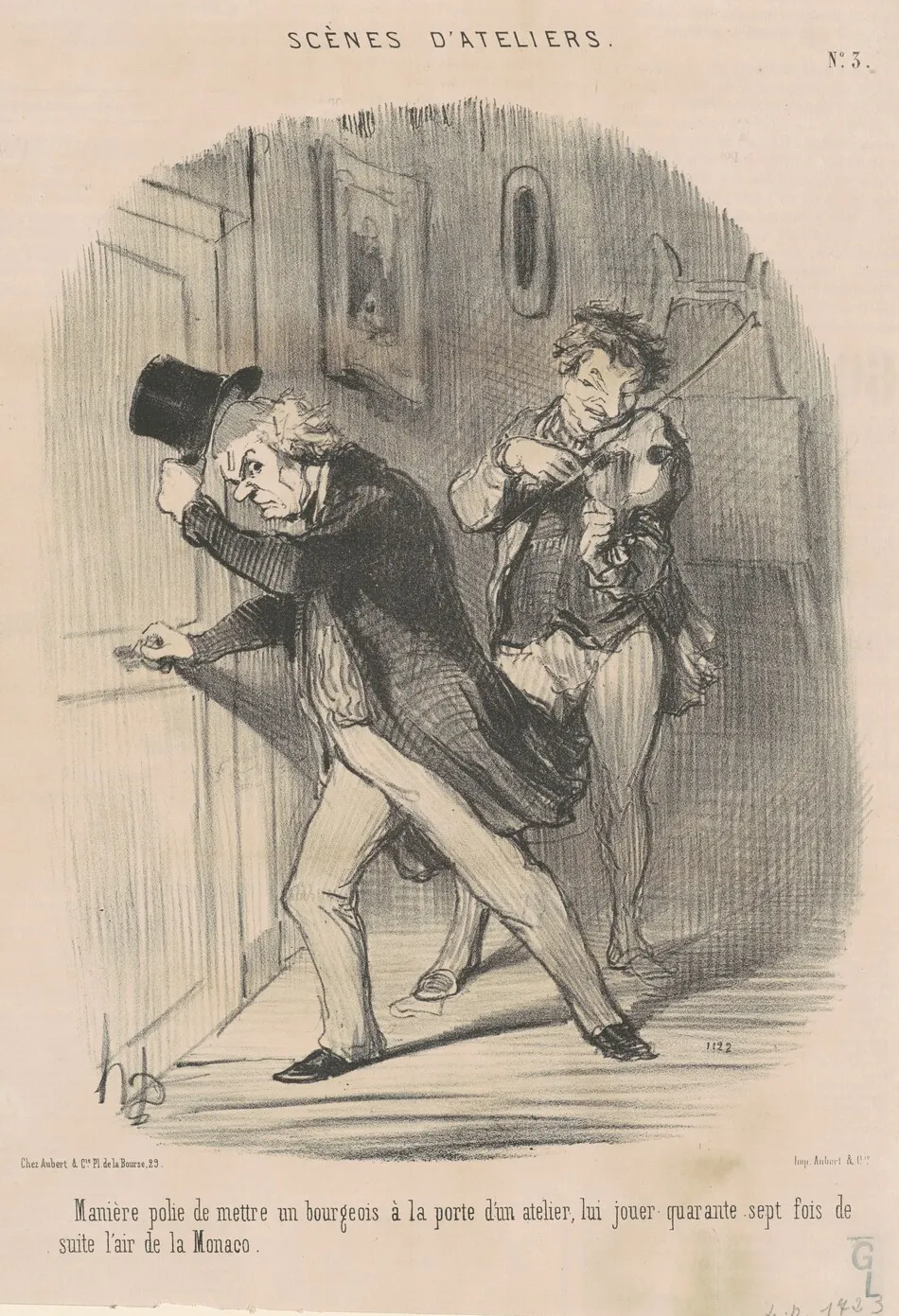 Manière polie de mettre ... a la porte ... by Honoré Daumier