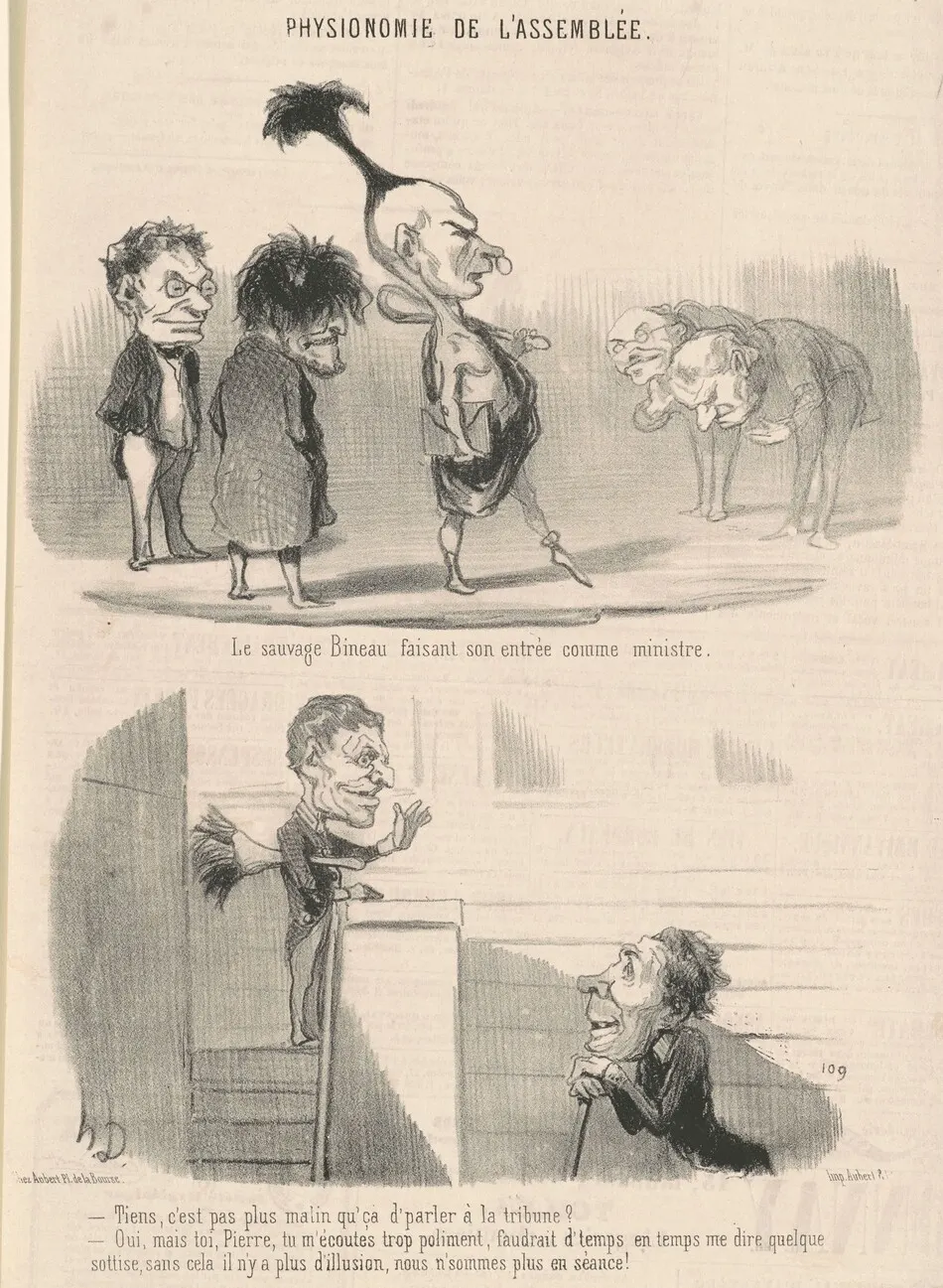 Le sauvage bineau faisant son entrée by Honoré Daumier