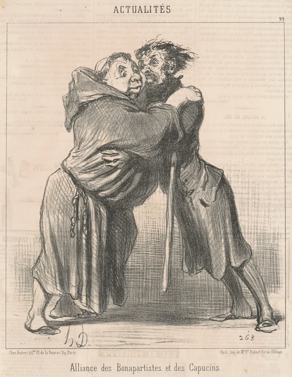 Alliance des Bonapartistes et des Capucins by Honoré Daumier