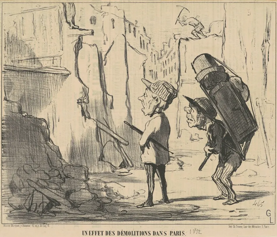 Un effet des démolitions dans Paris by Daumier, Honoré