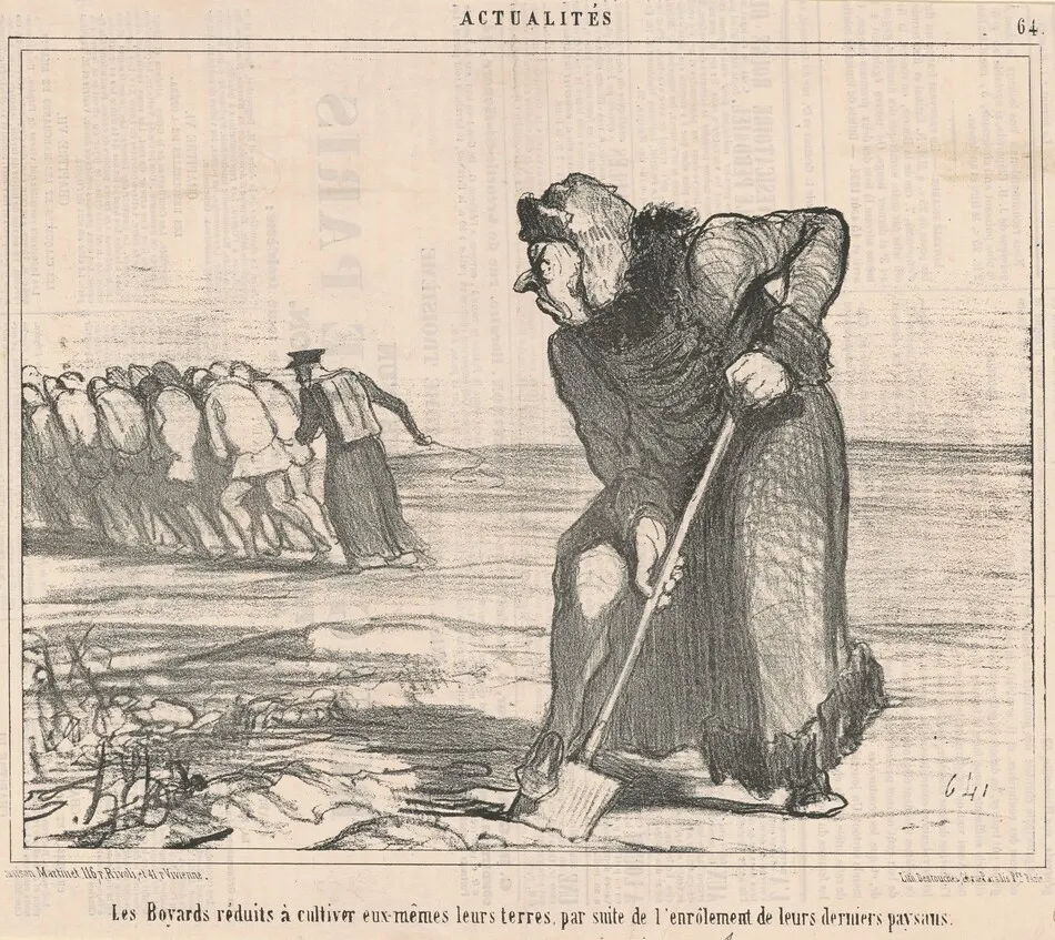 Les boyards réduits a cultiver ... by Honoré Daumier