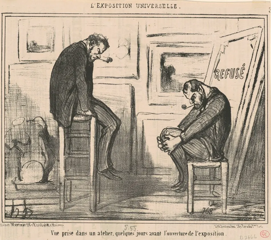 Vue prise dans un atelier ... by Daumier, Honoré