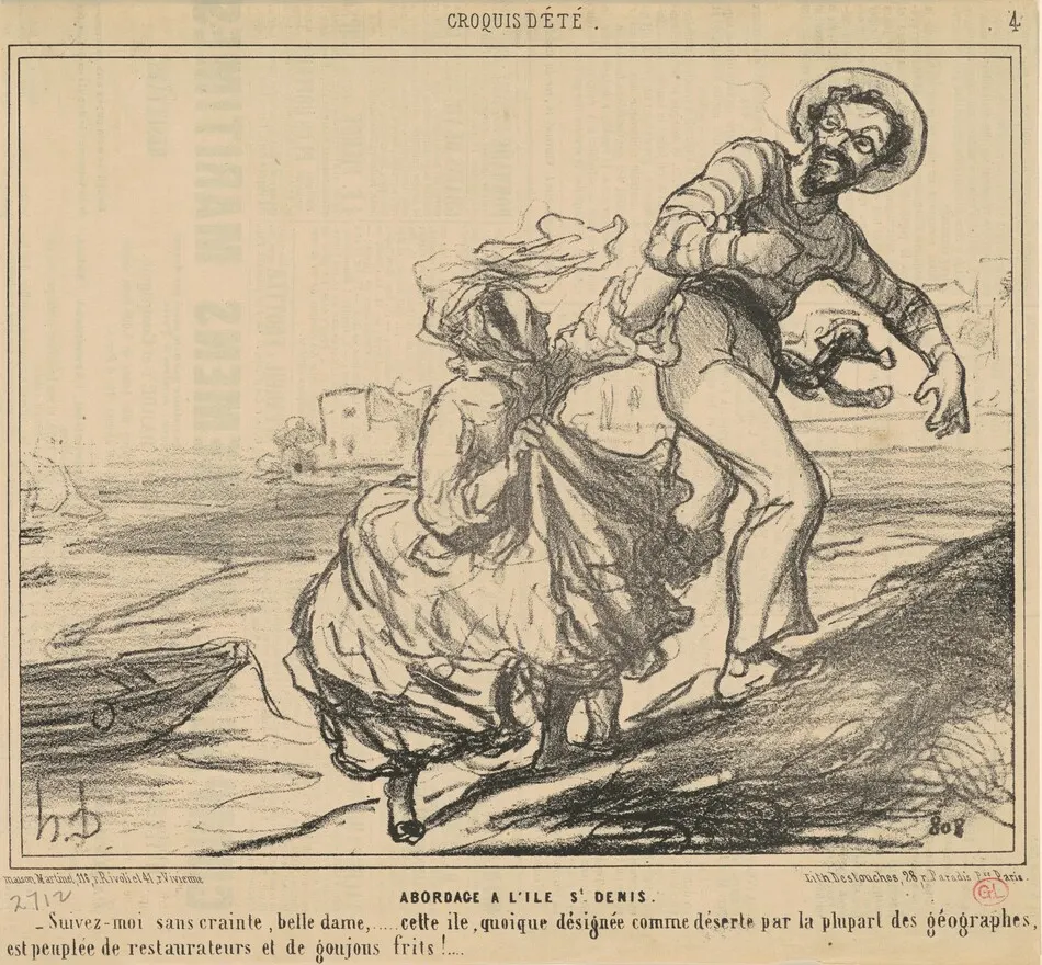 Abordage a l'ile Saint-Denis by Honoré Daumier
