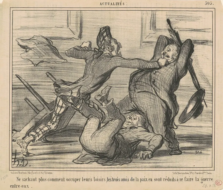 Ne sachant plus comment utiliser leurs loisirs ... by Honoré Daumier