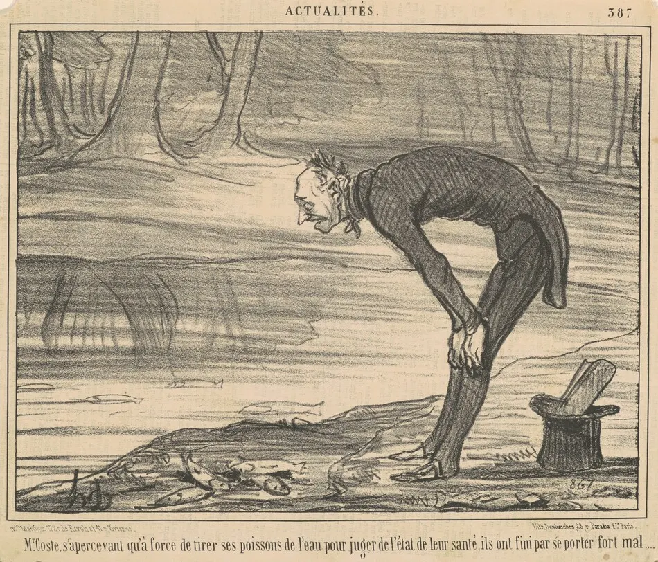 M. Coste, s'apercevant qu'a force de tirer by Honoré Daumier
