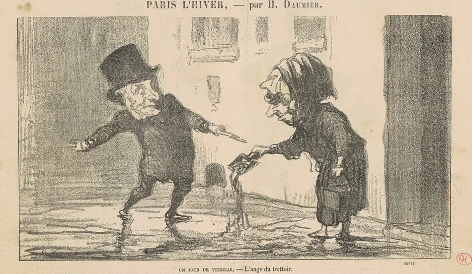Un jour de verglas by Daumier, Honoré