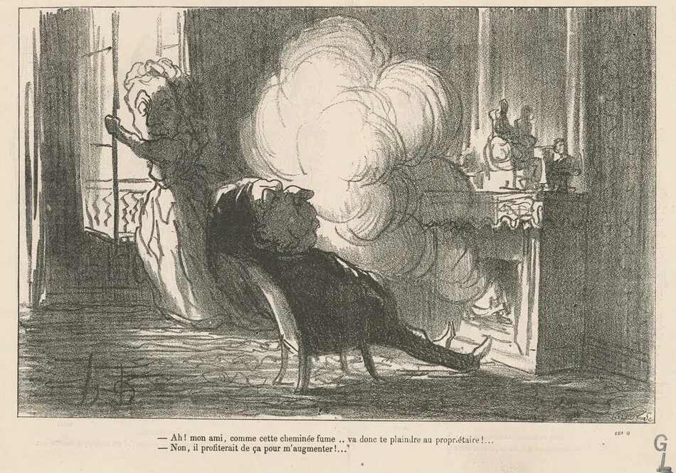 Ah! ... Comme cette cheminé fume ... by Honoré Daumier