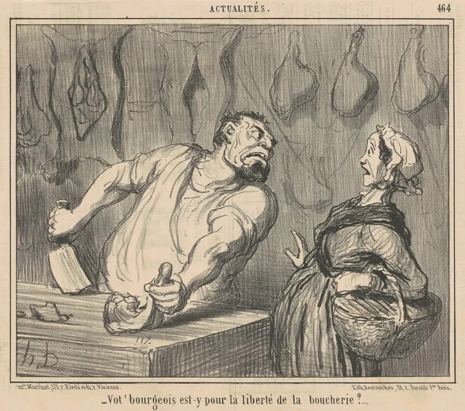 Vot' Bourgeois est-y pour liberté de la boucherie? by Daumier, Honoré