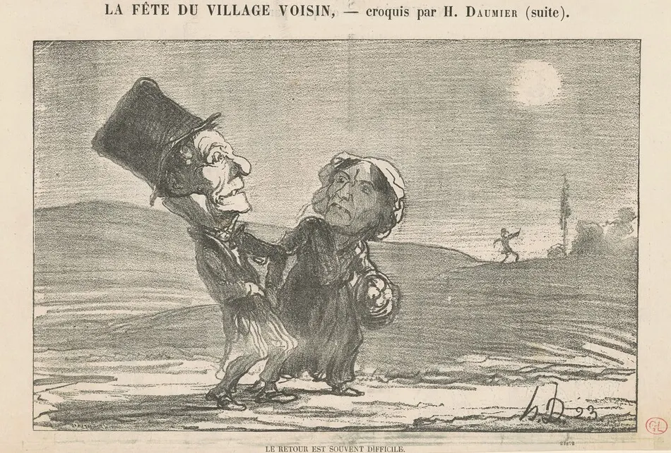 Le retour est souvent difficile by Honoré Daumier