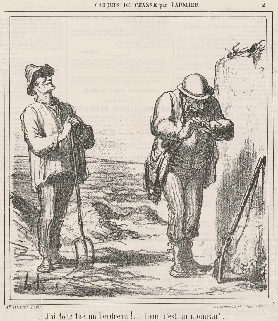 J'ai donc tué un perdreau! by Honoré Daumier