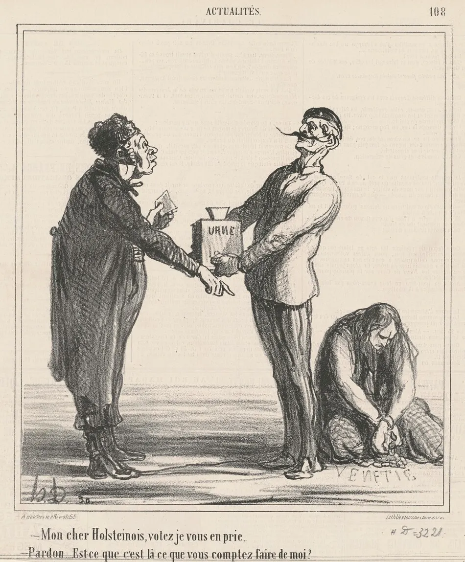 Mon cher Holsteinois, votez je vous en prie ... by Honoré Daumier