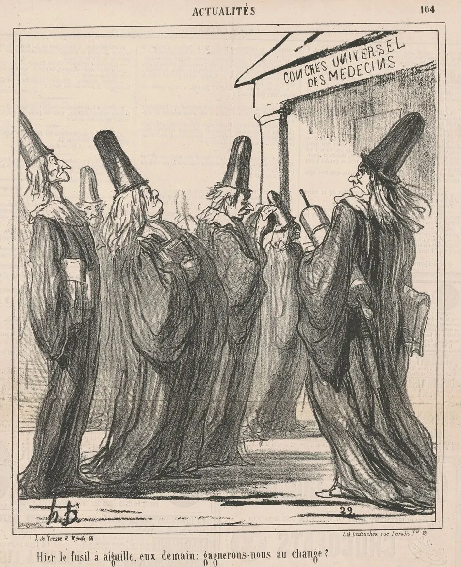 Hier le fusil a aiguille, eux demain ... by Honoré Daumier