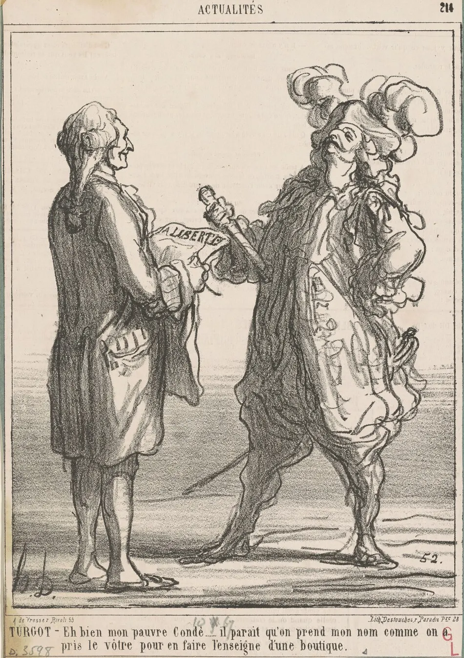 Turgot -- Eh bien mon pauvre condé ... by Daumier, Honoré