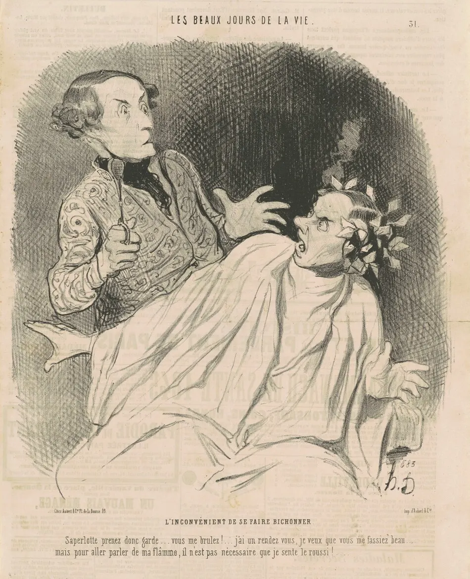 L'inconvénient de se faire bichonner ... by Honoré Daumier