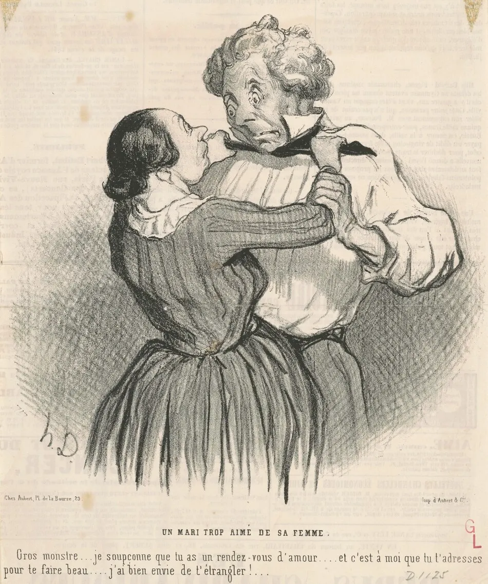Un mari trop aimé de sa femme by Daumier, Honoré