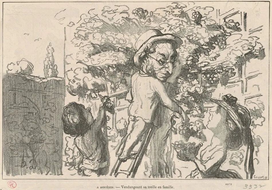 A asnières by Honoré Daumier