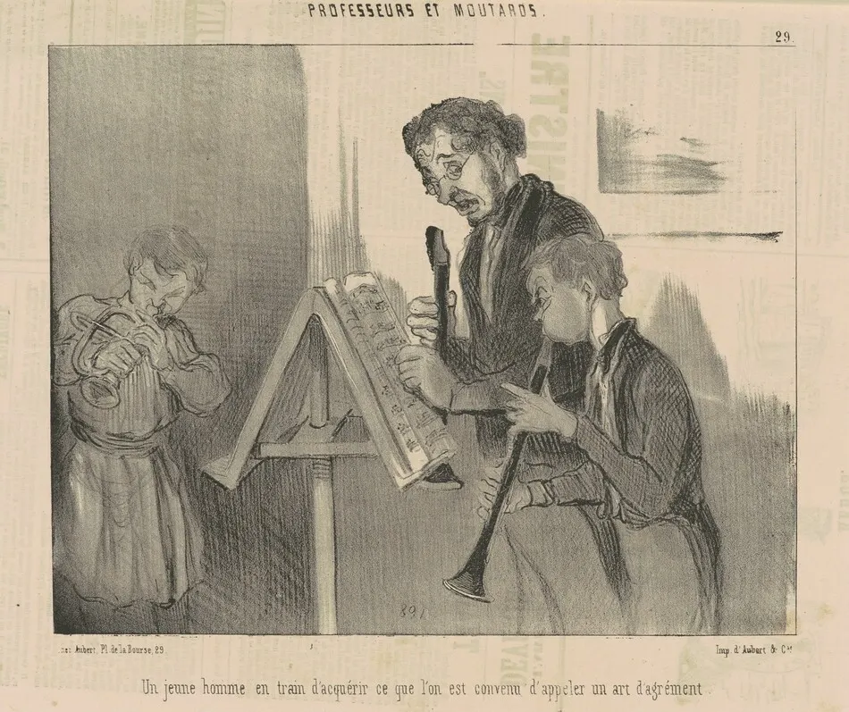 Un jeune homme en train d'acquérir ... un art d'agrément by Daumier, Honoré
