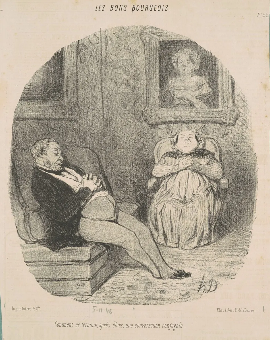 Comment se termine ... une conversation conugale by Honoré Daumier