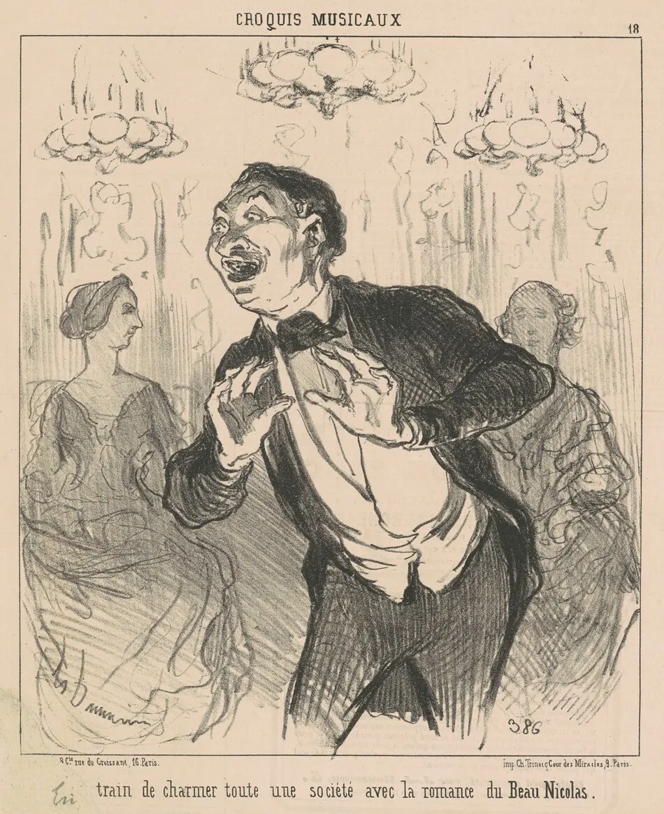 En train de charmer toute une société ... by Honoré Daumier