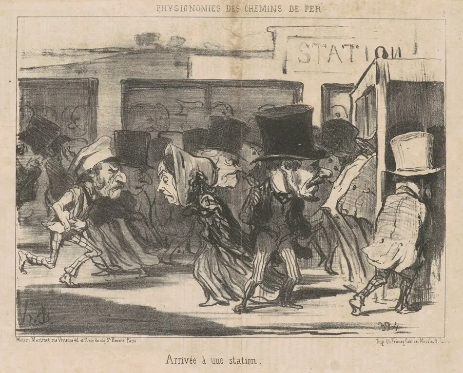 Arrivée a une station by Honoré Daumier