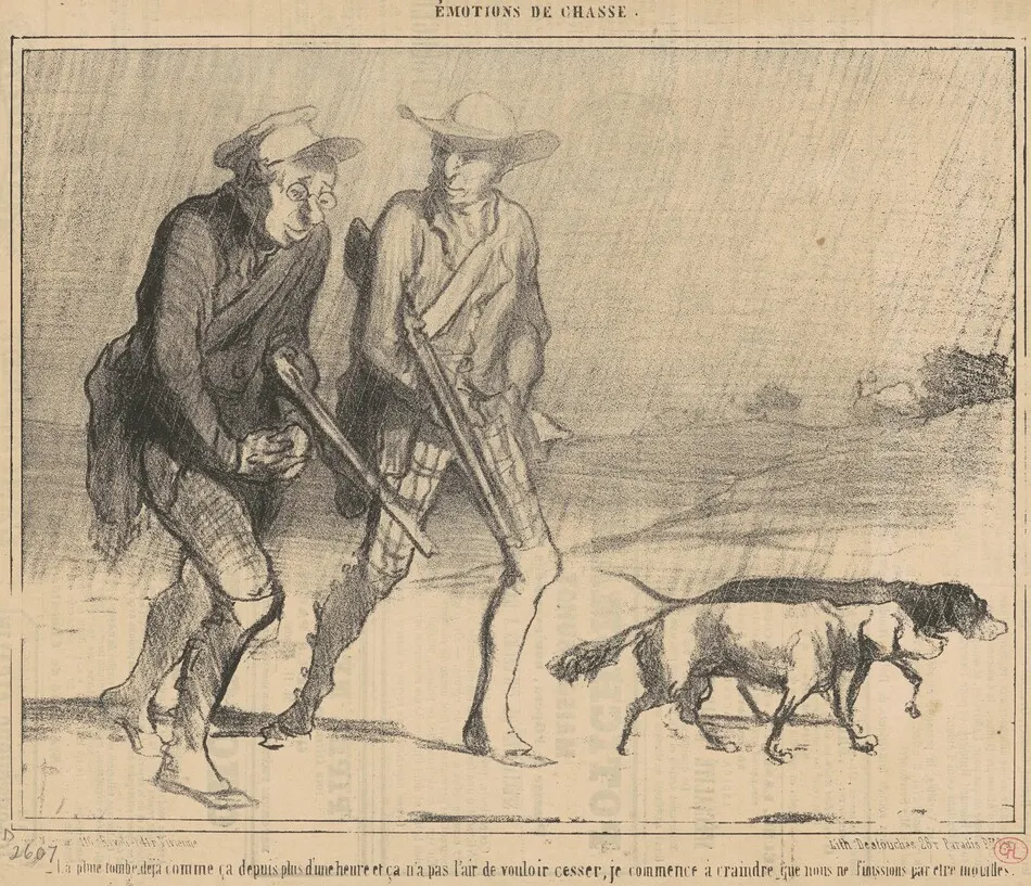 La pluie tombe déja comme ça depuis ... by Honoré Daumier