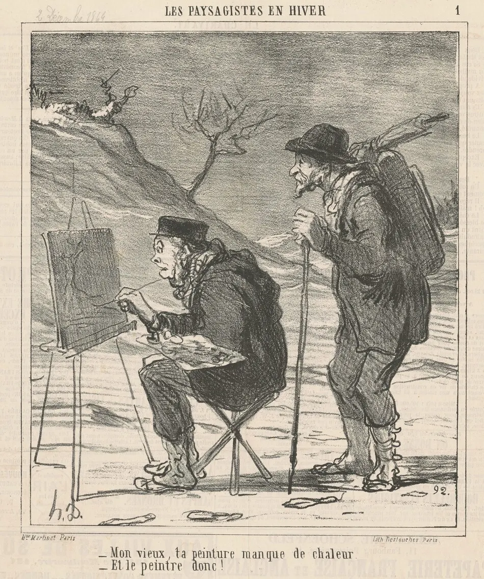 Mon vieux, ta peinture manque de chaleur ... by Honoré Daumier